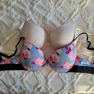 PINK Wear Everywhere Push-Up Bra 34DD Bundle of Two Bras